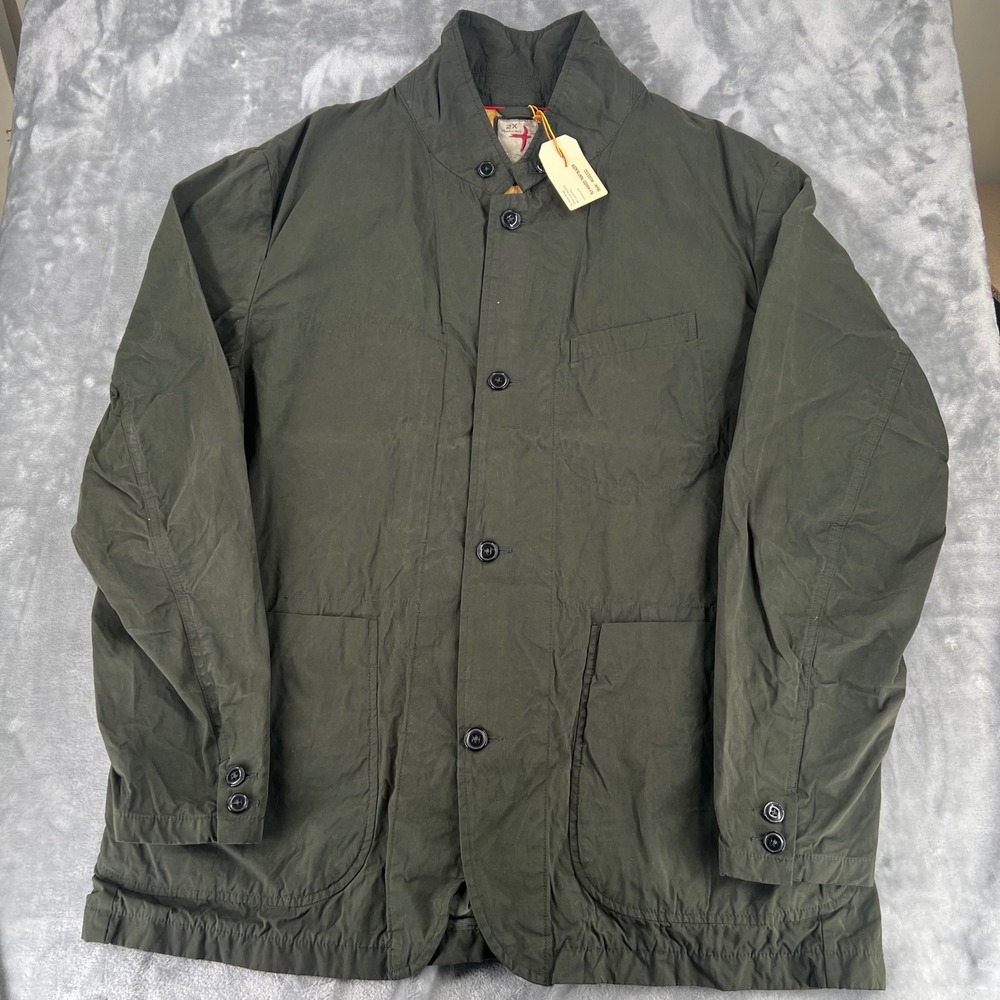 Relwen Fly-Waxed Trap Blazer Mens 2XL Dark Olive Green Field Jacket NWT